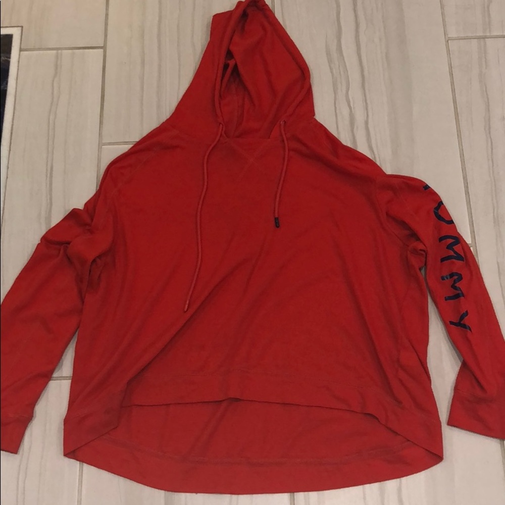 Tommy Hilfiger red sweatshirt with hoodie